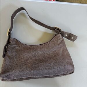 Elegant Brown Embossed Shoulder Bag